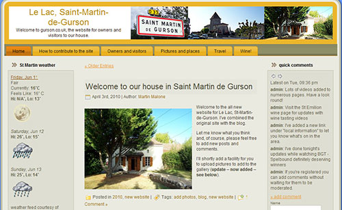 gurson.co.uk the website for owners and visitors to our house in France